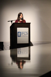 Kathryn Miles, JFCS Executive Director, thanks attendees.